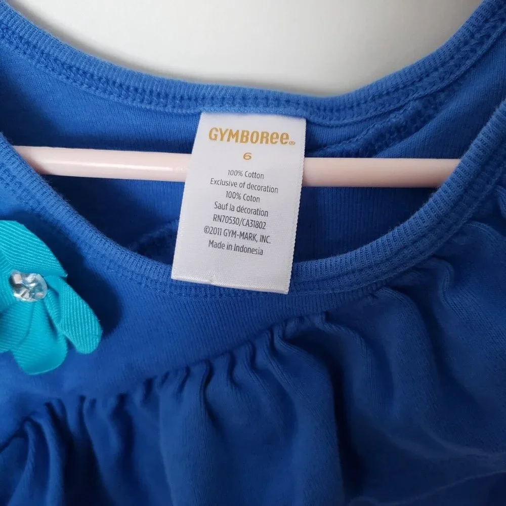 Gymboree Girls 6 Years Ruffle Tank Top‎ Bright Bloo